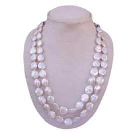 Stylish Small Baroque Pearl Necklace in Silvery White Colour Image