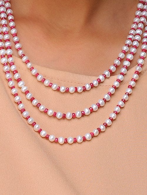 18″ Black Onyx Pearl Gemstone Bead Chain In .925 Sterling Silver Cm1020 –  Online Gemstone & Jewelry Store By Gehna Jaipur