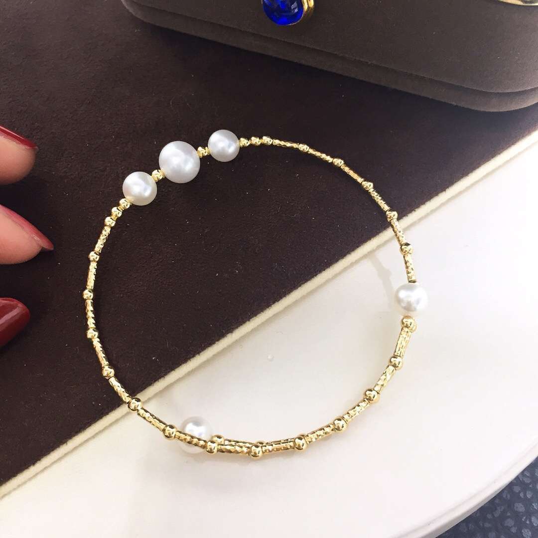 Buy Dainty Pearl Bracelet Gold Pearl Necklace Pearl Bracelet Online in  India  Etsy