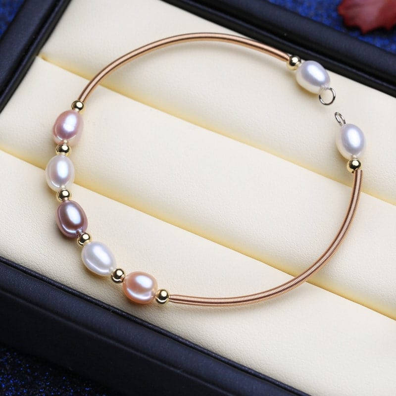 Buy quality White Flat Pearls Bangles JBG0050 in Hyderabad