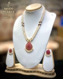 2 Row Pearl Necklace Set (Q) Image