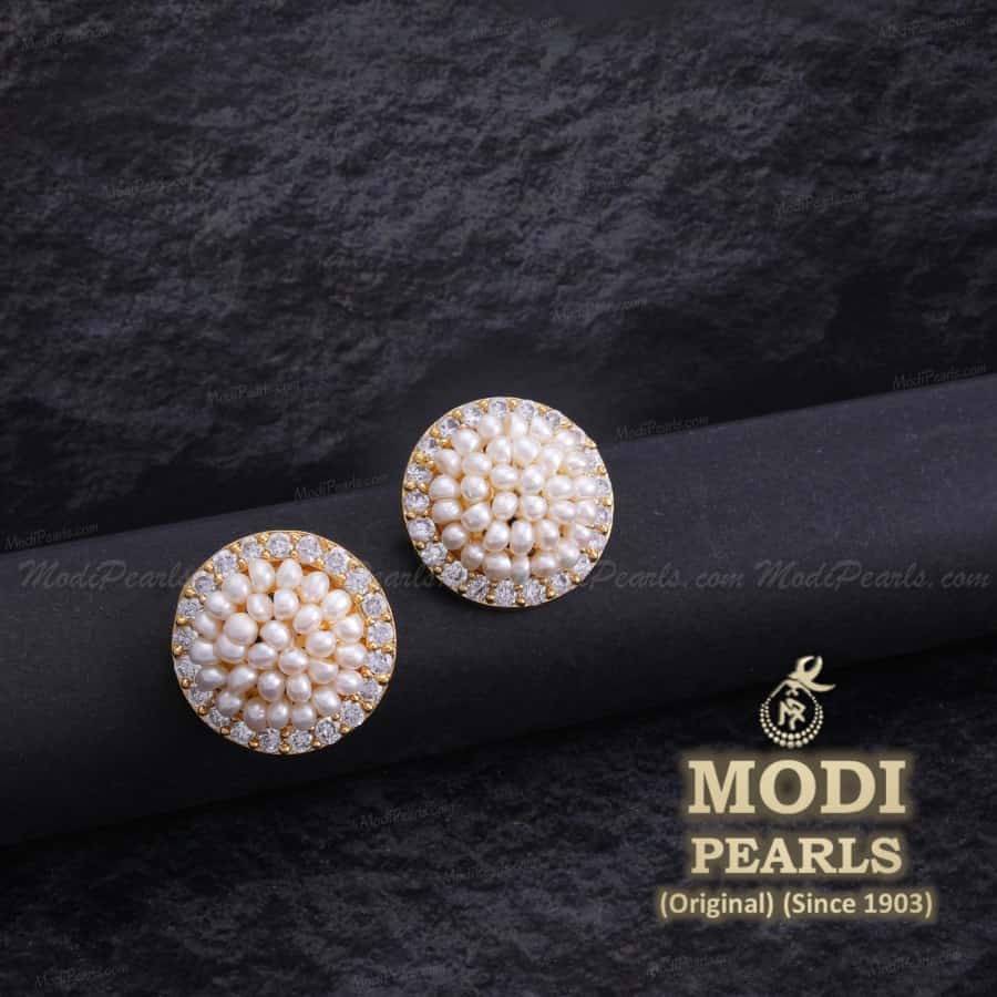 Cute Seed Pearls Earrings - Hyderabadi Pearls Shop