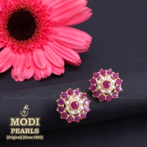buy pearl ruby earrings online