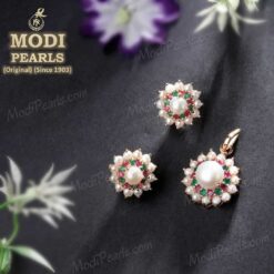buy beautiful pearl pendant set online