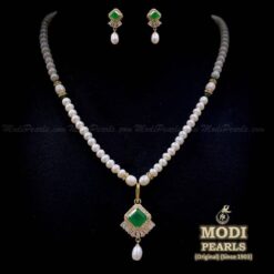 buy emerald pearl pendant set