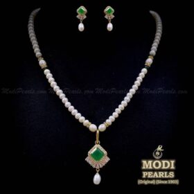 buy emerald pearl pendant set