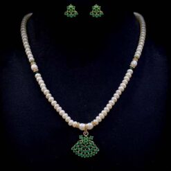buy emerald pearl pendant set online