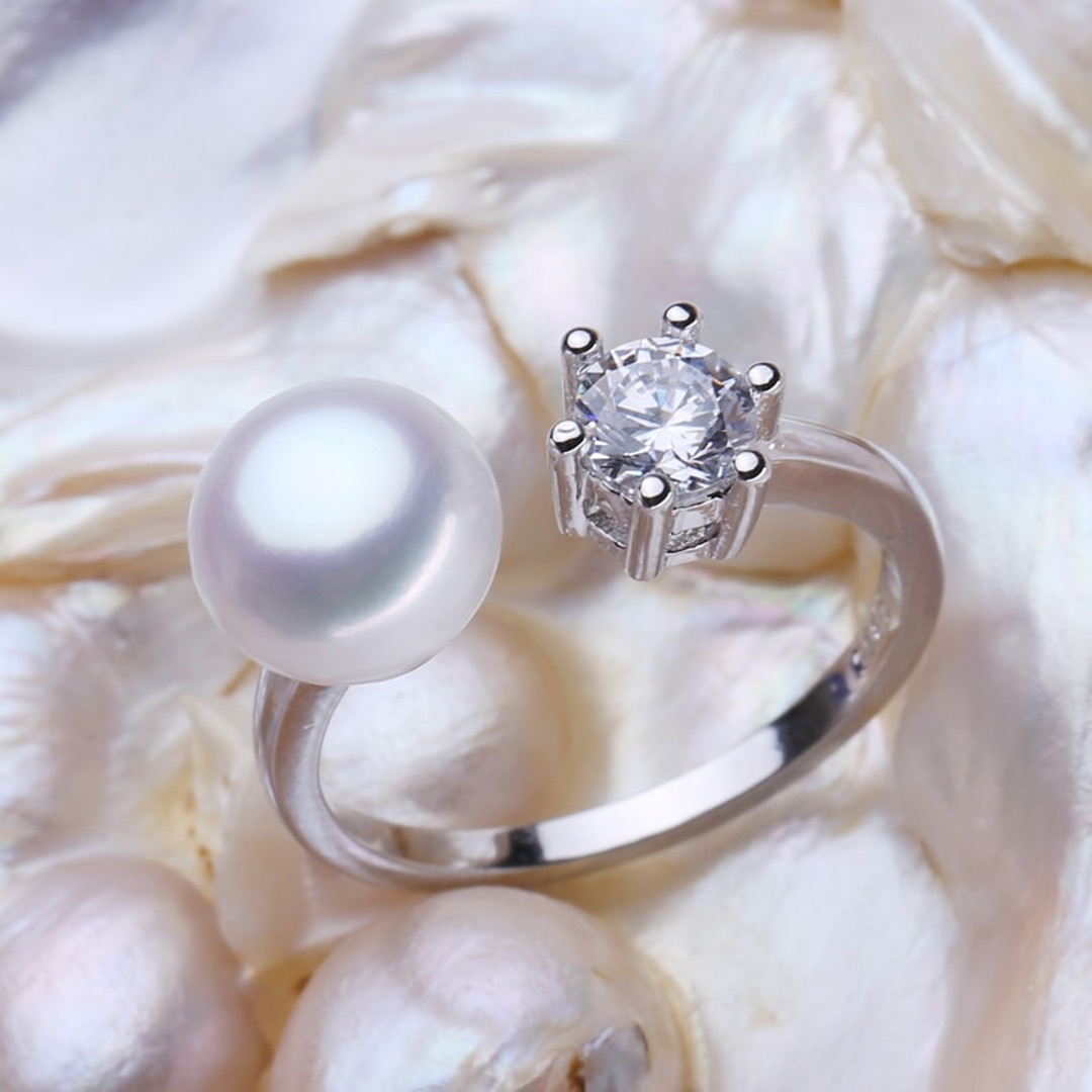 Ring Silver Gold Natural Pearls | Fresh Water Pearl Ring Silver - Fashion  Simple 925 - Aliexpress