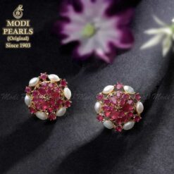 buy designer pearl ruby pendant set online
