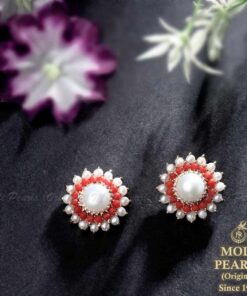 designer pearl coral earrings online