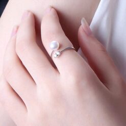 real pearl ring adjustable