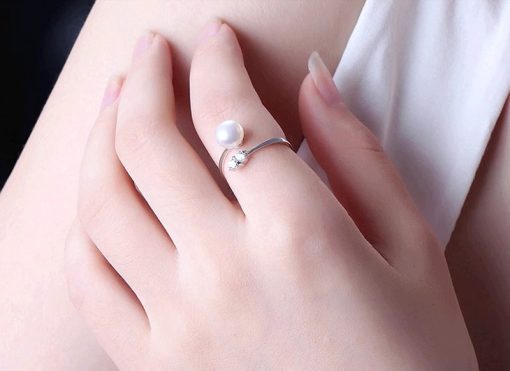 real pearl ring adjustable