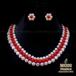 coral pearl chokar necklace