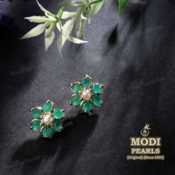 buy emerald pearl earrings online