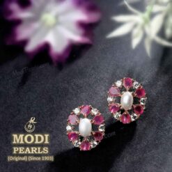 ruby and zircon earrings
