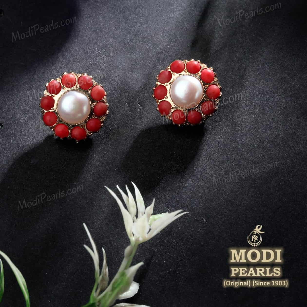Details more than 121 coral pearl earrings super hot