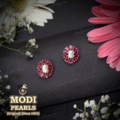 ruby earrings with pearls