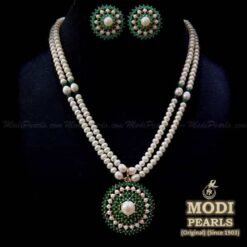 buy emerald pearl pendant set online