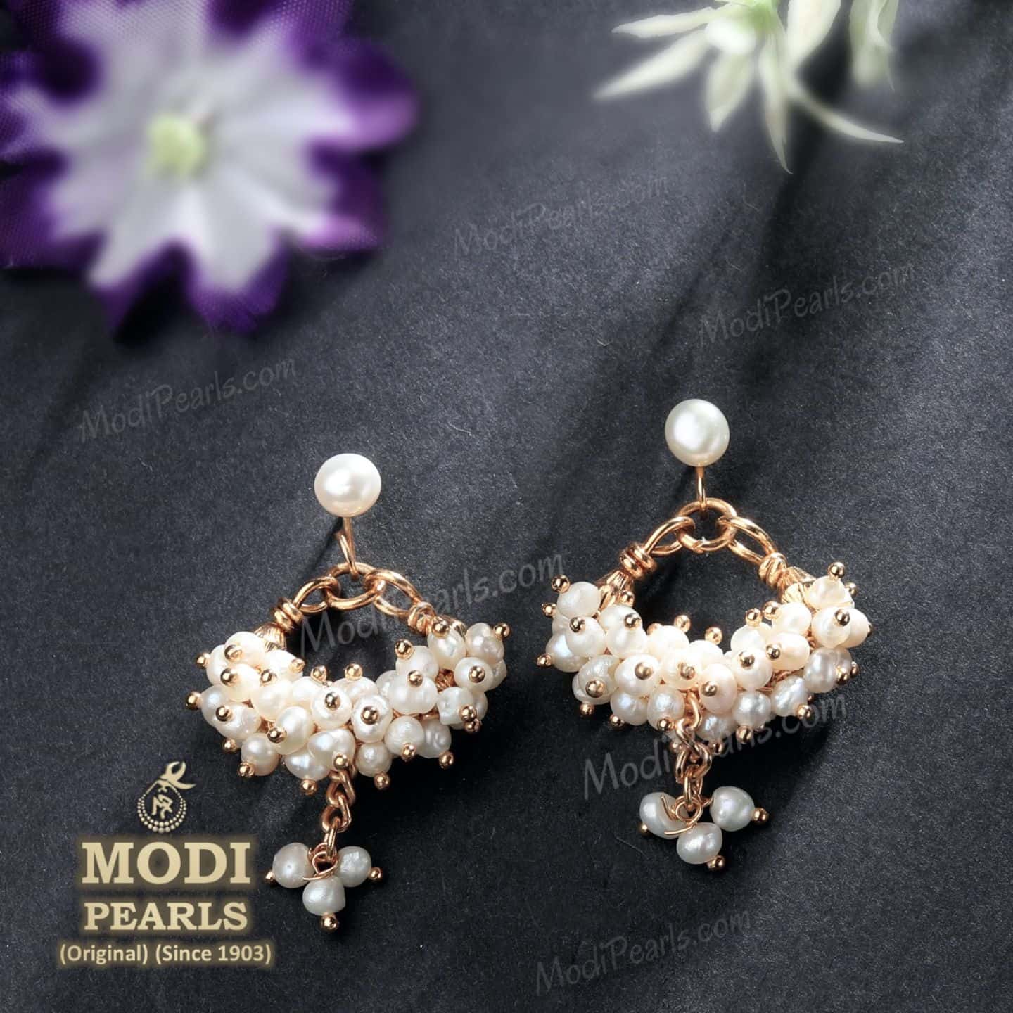 Unique Radha Krishna Pearl Hanging Earrings - South India Jewels