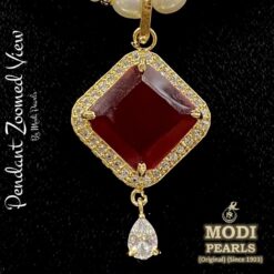 buy beautiful square ruby pearls set