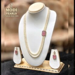 buy rose quartz side broach necklace set