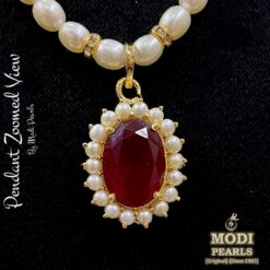 buy ruby pearl pendant set