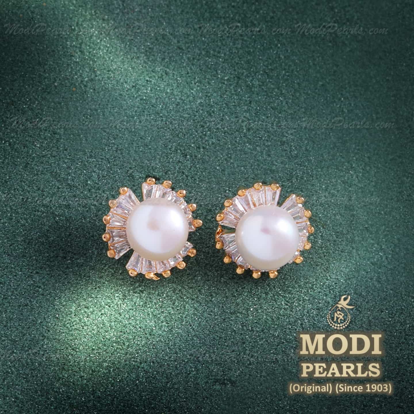Sterling Silver AAA zircon natural freshwater pearl earrings - 1000031565
