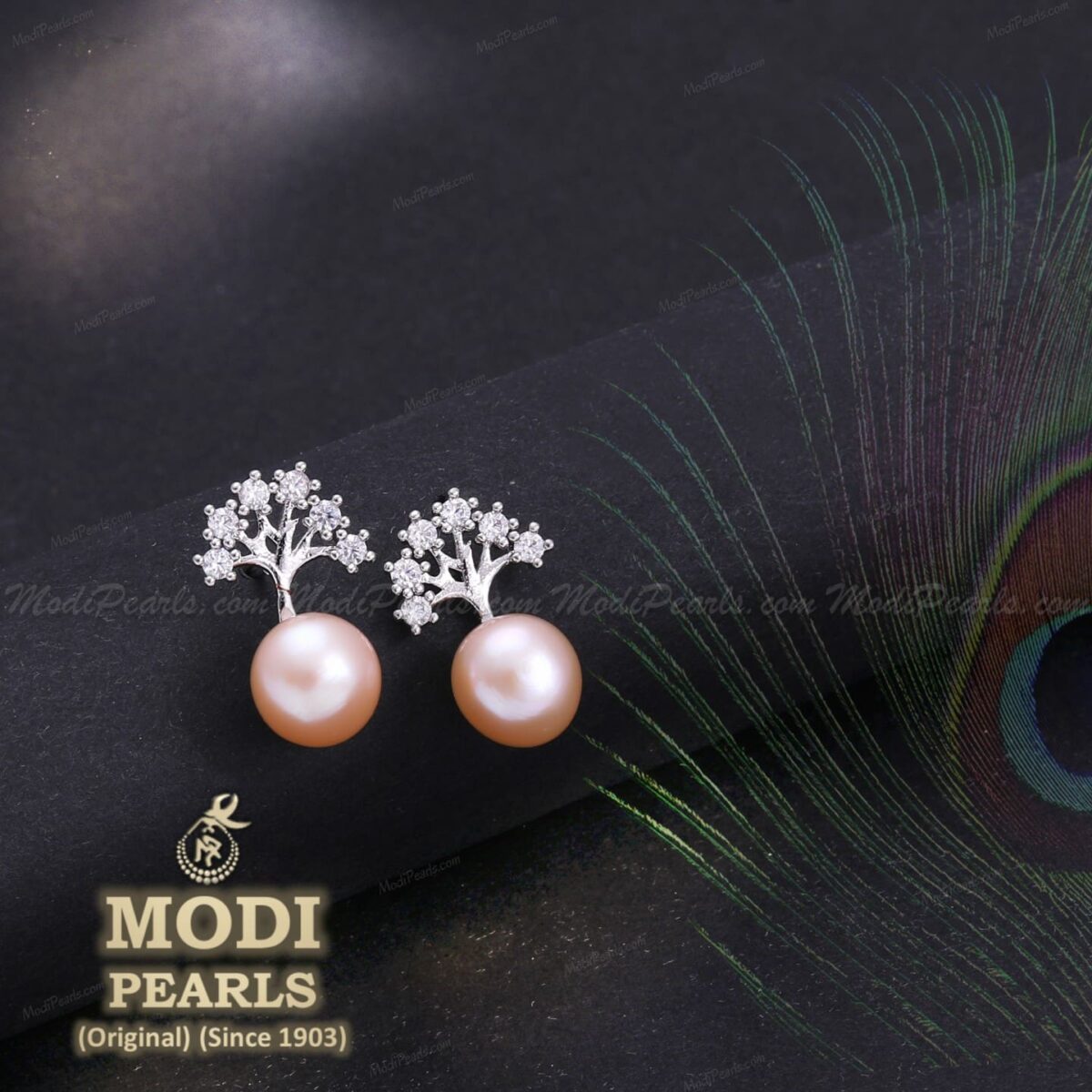 buy stylish peach pearl earring