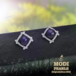 buy square design black pearls earrings