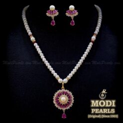 buy pendant ruby drop pearls set