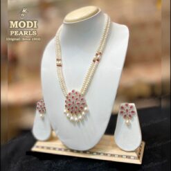buy two row pearl pendent set