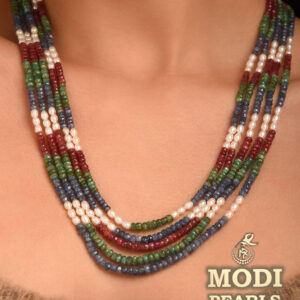 Stylish Multistone & Pearl Necklace