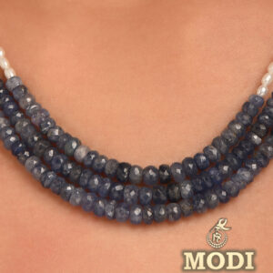 Graceful Sapphire & Pearl Necklace
