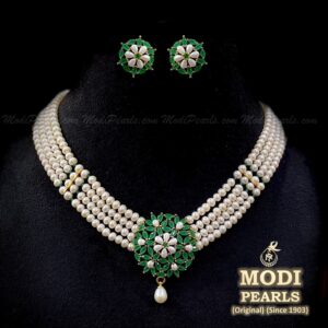 Emerald Pearl Combination Choker