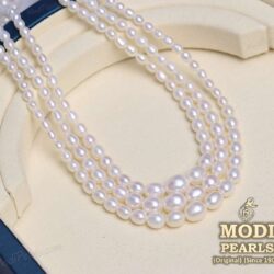 White Oval Pearls