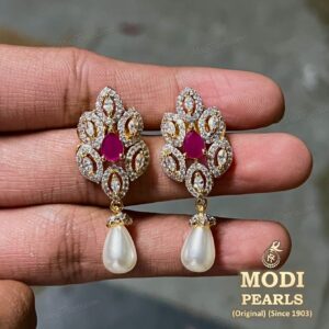 Timeless Designer Pearl Necklace (Ruby)