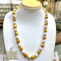 gold & white baroque pearl