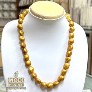Deep Golden Baroque Pearl Necklace Image