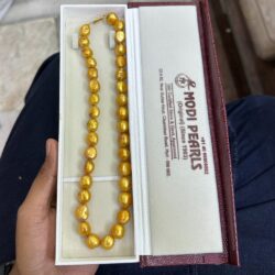 Deep Golden Baroque Pearl Necklace