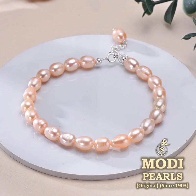 peach pearl bracelet