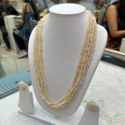 Alternative view of Long Creme Biwa Pearl Necklace (9 Layers)