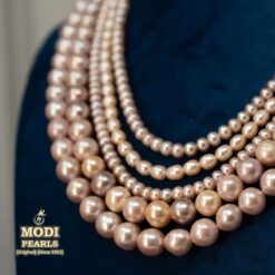 Alternative view of Tarangini Graded Pink Pearl Necklace (Five Layers)
